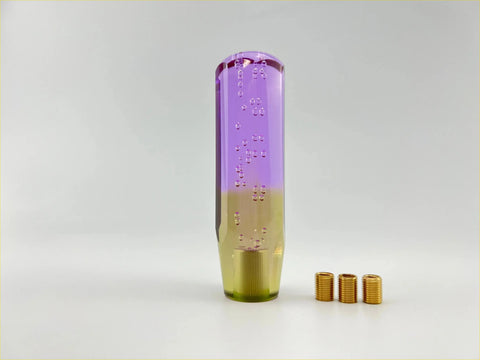 15cm bubble gear knob with a purple and gold gradient and an embedded bubble design perfect for shifting gears