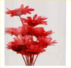15cm red hana gear knob featuring a vibrant artificial flower arrangement with layered petals and slender stems