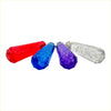 Four translucent resin diamond top led gear knobs in red blue purple and clear 15cm gemstone shaped