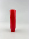 A sleek glossy red metallic resin gear knob with a slightly tapered base measuring 15cm