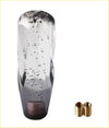15cm tsuisuta knob gear knob with clear and dark gray gradient glass and twisted bubble-like inclusions design