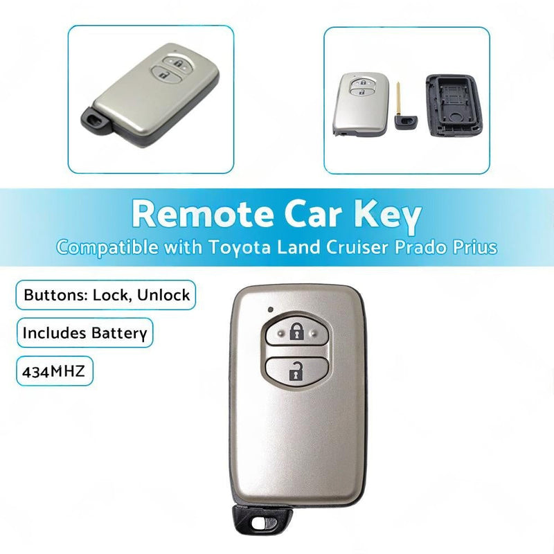 2-Button Remote Car Key to suit Toyota Prado 434MHz — image 1