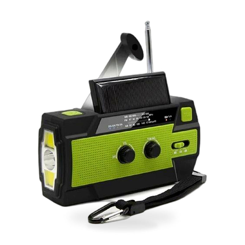 Emergency Solar Hand Crank Weather Radio 4000mAh Power Bank Charger Flash Light — image 1