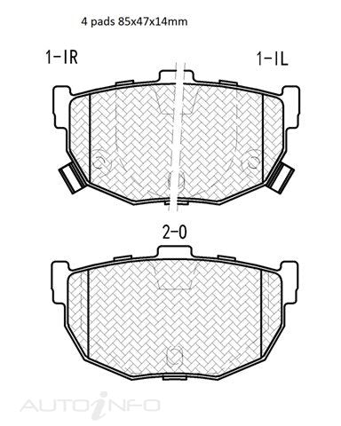 Motorgear Brake Pads Rear Nissan Primera Max 86 - BDP1166