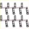 Eight polished silver metallic hydraulic roller lifters with machined precision for ford small block engines