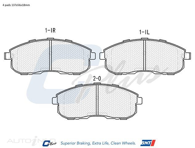 C-Plus Brake Pads Front Nissan Max 89 Onwards - DB1187CP