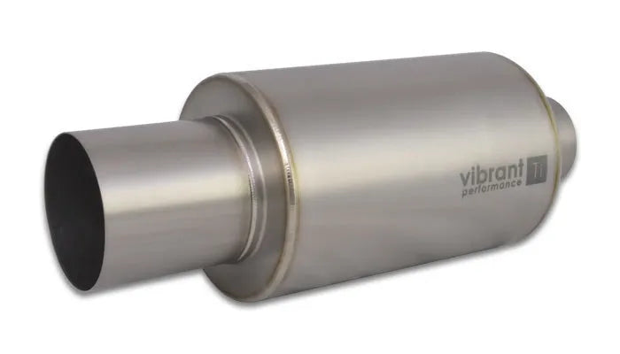 Vibrant Performance Titanium Muffler w/Straight Cut Natural Tip 3in. Inlet / 3in. Outlet
