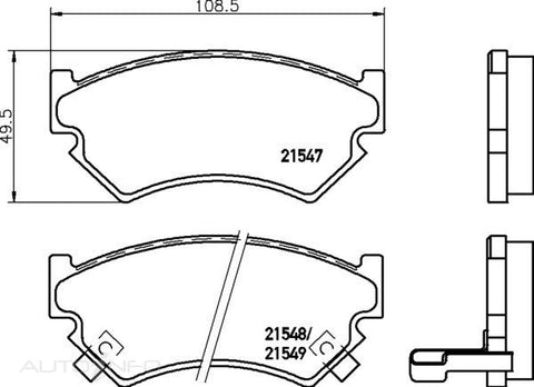 C-Plus Brake Pads Front Subaru Justy 89-On93 - MDB1508