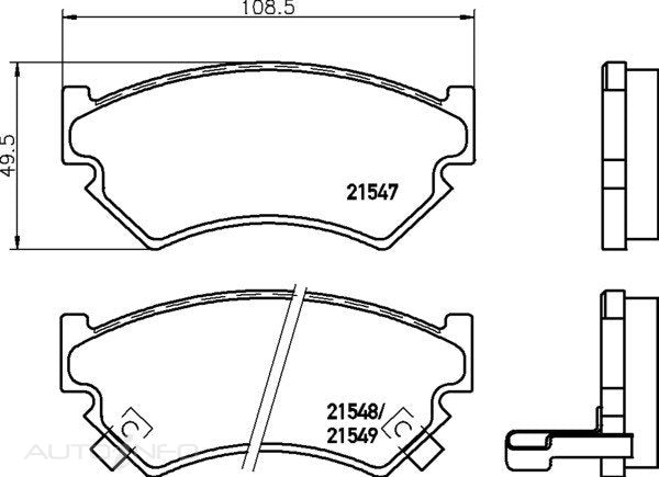 C-Plus Brake Pads Front Subaru Justy 89-On93 - MDB1508