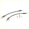 Black insulated 18 inch tailgate grounding cables with silver metal ring terminals for nissan titan 2004-2015