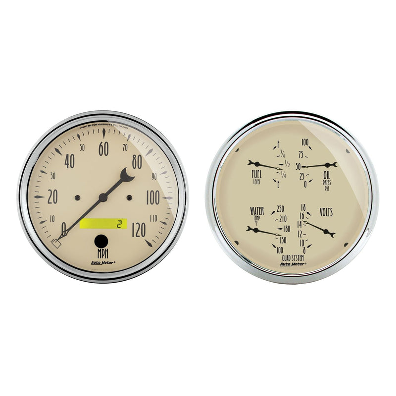 AutoMeter Antique Beige Quad Gauge/Speedometer Kit AU1803