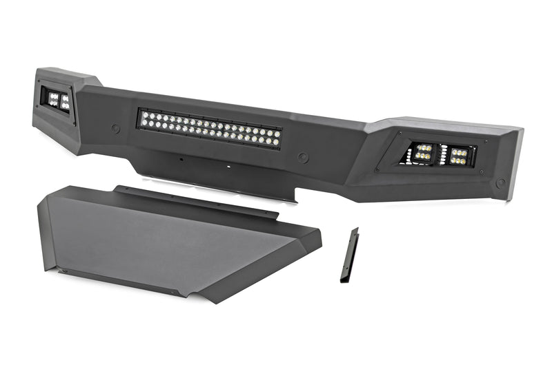 High Clearance Front Bumper LED Lights & Skid Plate Chevy Silverado 1500 (19-22)