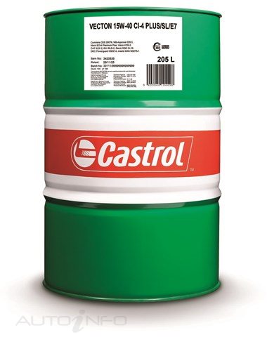 Castrol Vecton 15W40 CI4+SLE7 205L NZ - 3420638