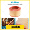 Orange and beige cylindrical air filter with pleated paper for ford ranger px and mazda bt-50 up models