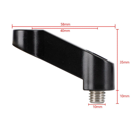 10mmx1.5 Motorcycle ABS Mirror Riser Extender Adapter Mounts Arm Right-hand Pair