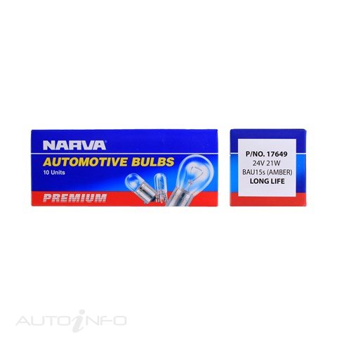 Narva Premium 24V 21W BAU15S Amber - 17649