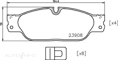 C-Plus Brake Pads Front Jaguar S Type 02-On - MDB2724