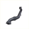 Black metal 1hz 3 inch engine pipe with braided section and flanged ends for denco turbo conversion on toyota landcruiser