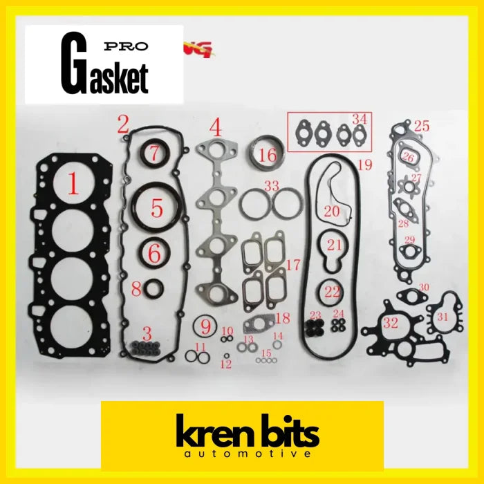 1KZ 1KZTE 1KZ-TE TOYOTA LCRUISER Enging d Kits Set Engine Gasket 04111-67020 51010600 Kren Bits