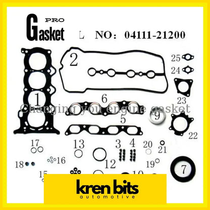 1NZFXE 1NZ-FXE TOYOTA PRIUS Saloon Hatchback 1.5 Set Engine Kits Engine Engine Gasket 04111-21090 Kren Bits