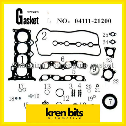 1NZFXE 1NZ-FXE TOYOTA PRIUS Saloon Hatchback 1.5 Set Engine Kits Engine Engine Gasket 04111-21090 Kren Bits