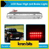 Silver led rear high third brake light with clear lens and black housing shown from the back for toyota hilux vigo