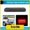 Black led rear high third brake light with elongated design and red bulbs shown from the back for toyota hilux vigo sr5