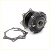 Silver aluminum 2.7L water pump with ribbed cooling fins and black gasket for Nissan Datsun D21 Pathfinder 88-94