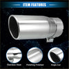 Shiny chrome stainless steel exhaust tip with angle-cut design 2.8 inch inlet 8.5 inch length for toyota tacoma