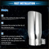 Shiny chrome exhaust tip with threaded bracket for 2.8 inch inlet 8.5 inch length fits toyota tacoma 2005-present