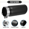 Black matte stainless steel exhaust tip with polished chrome clamp 2.8 inch inlet 8.5 inch length for toyota tacoma