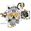 Silver and brass 2 barrel carburetor carb 2100 with two 1.55 inch gold throttle bores for ford 400 302 351 engines