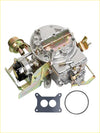 Silver 2 barrel carburetor with brass accents and black rubber gasket for ford 400 302 351 cu jeep engine