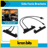 Black plastic 2 din fascia side brackets with integrated usb and 3.5mm aux jacks for car installation