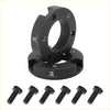 Black autohaux hub centric wheel spacers with matching bolts for 2 inch front leveling lift kit on toyota tundra