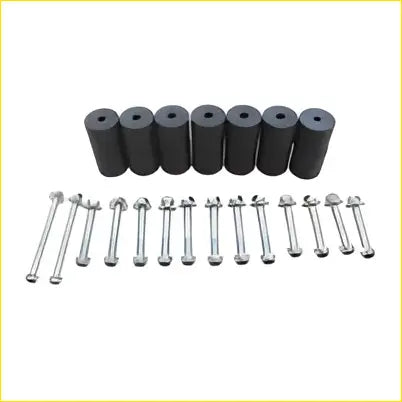 Black rubber coated metal bolts with silver threaded shafts for 2 inch body lift kit fit for ford ranger 2007-2011
