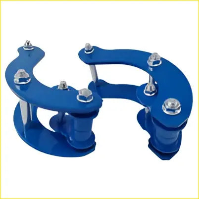 Blue metallic 2 inch rear shackles leaf spring lift kit with silver bolts and hex connectors for mitsubishi triton mq mr