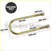 Gold-colored metal u-bolt with threaded ends and hex nuts from 2 inch rear suspension lift block kit for ford ranger t6