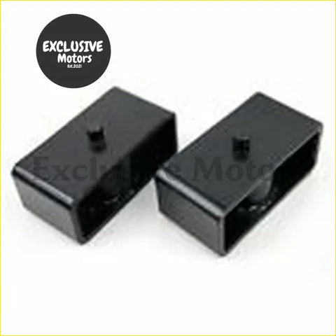 Black rectangular rear suspension lift block kit for ford ranger t6 2012-2022 shown from the back side
