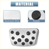 Silver aluminum alloy brake pedal with black rubber caps for toyota c-hr 2017-2023 anti-slip foot pedal covers