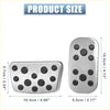 Silver metallic aluminum car foot pedal covers with black rubber grip dots shown in two sizes for toyota c-hr