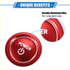Red circular power button cover made of durable aluminum alloy with white power text for toyota sienna engine start