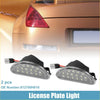 Pair of clear lens led license plate lights with black housing and connectors for toyota aygo 2005-2014