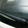 Black rubber rear windshield wiper blade with molded plastic housing and curved attachment for toyota rav4 2019-2023