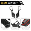 Black carbon fiber steering wheel cover trims for toyota tacoma with textured weave and red adhesive strips visible