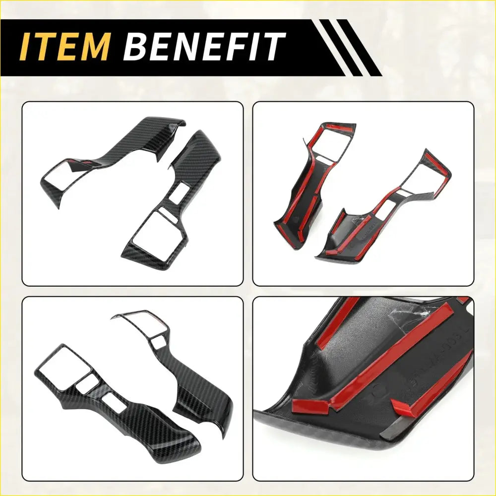 2 x Carbon Fiber Steering Wheel Cover Trims for Toyota Tacoma