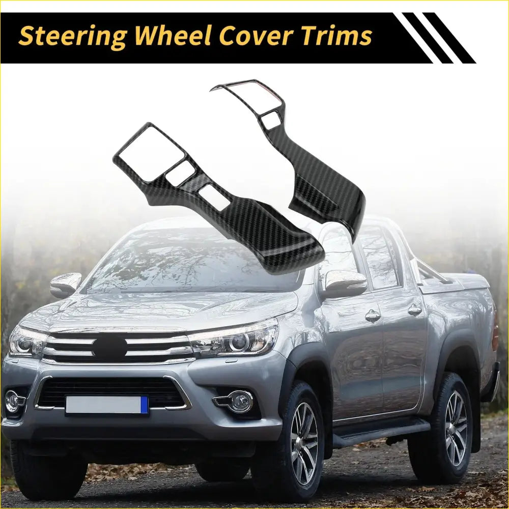 2 x Carbon Fiber Steering Wheel Cover Trims for Toyota Tacoma