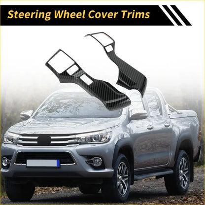 2 x Carbon Fiber Steering Wheel Cover Trims for Toyota Tacoma