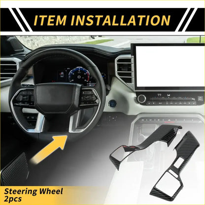 2 x Carbon Fiber Steering Wheel Cover Trims for Toyota Tacoma