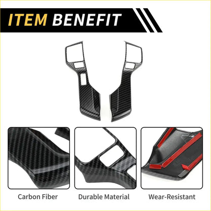 2 x Carbon Fiber Steering Wheel Cover Trims for Toyota Tacoma